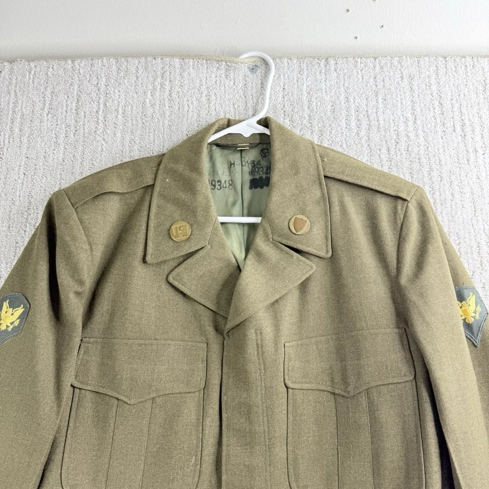 Vintage M-1950 US Army Ike Jacket Men's 40 L Wool OD WWII Korean War